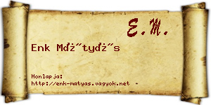 Enk Mátyás névjegykártya